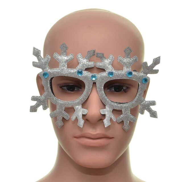 Shatchi Novelty Glitter Silver Snowflake Christmas Glasses Christmas Party Props Photo Booth Accessories Stocking Fillers - image 1