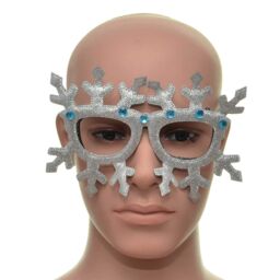 Shatchi Novelty Glitter Silver Snowflake Christmas Glasses Christmas Party Props Photo Booth Accessories Stocking Fillers