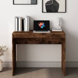 Berkfield Home Modern Desk Smoked Oak 90x40x72 cm Engineered Wood in Brown - Size: 90 x 40 x 72 cm - thumbnail 1