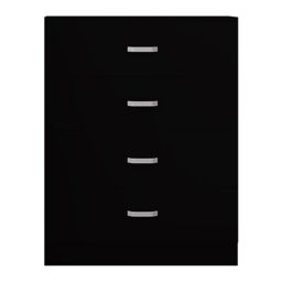 FWStyle 4 Drawer Chest Of Drawers Matt Black Finish - thumbnail 3