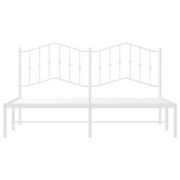 Berkfield Home Metal Bed Frame with Headboard White 160x200 cm - thumbnail 5