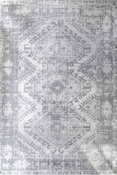 Loomed Grey Aztec Pattern Distressed Soft Living Room Bedroom Area Rug Runner in Mid Grey - Size: 60 cm x 110 cm - thumbnail 1