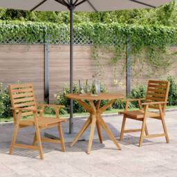 Berkfield Home 3 Piece Garden Dining Set Solid Wood Acacia in Brown - thumbnail 1