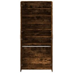 Berkfield Home Shoe Cabinet Smoked Oak 80x39x178 cm Engineered Wood in Brown - Size: 80 x 39 x 178 cm - thumbnail 6