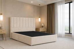 "Nexus Mattresses Ltd Kyoto Teddy Divan Bed Base No Drawers - 54"" Headboard in Cream - Size: Single" - thumbnail 1