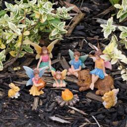 Globrite 9pc Weatherproof Polyresin Fairy Garden Ornaments - Hand-Painted - thumbnail 2