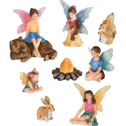 Globrite 9pc Weatherproof Polyresin Fairy Garden Ornaments - Hand-Painted - thumbnail 1