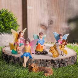 Globrite 9pc Weatherproof Polyresin Fairy Garden Ornaments - Hand-Painted - thumbnail 5