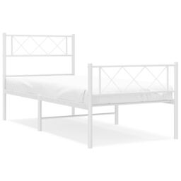 Berkfield Home Metal Bed Frame with Headboard & Footboard White 107x203 cm - thumbnail 2
