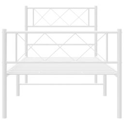 Berkfield Home Metal Bed Frame with Headboard & Footboard White 107x203 cm - thumbnail 4