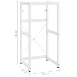 Berkfield Home Bathroom Washbasin Frame White 40x38x83 cm Iron - Size: 40 x 38 x 83 cm - thumbnail 7