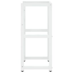 Berkfield Home Bathroom Washbasin Frame White 40x38x83 cm Iron - Size: 40 x 38 x 83 cm - thumbnail 4
