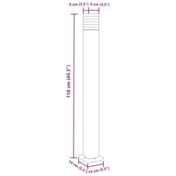Berkfield Home Outdoor Floor Lamp Black 110 cm Aluminium - thumbnail 7