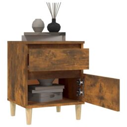 Berkfield Home Bedside Cabinets 2 pcs Smoked Oak 40x35x50 cm in Brown - Size: 40 x 35 x 50 cm - thumbnail 4