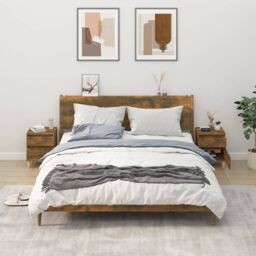 Berkfield Home Bedside Cabinets 2 pcs Smoked Oak 40x35x50 cm in Brown - Size: 40 x 35 x 50 cm - thumbnail 1