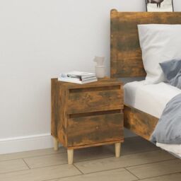 Berkfield Home Bedside Cabinets 2 pcs Smoked Oak 40x35x50 cm in Brown - Size: 40 x 35 x 50 cm - thumbnail 3