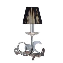 Netlighting Acanto Table Lamp 1 Light E14 Polished Chrome With Black Shade in Silver