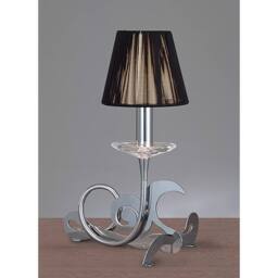 Netlighting Acanto Table Lamp 1 Light E14 Polished Chrome With Black Shade in Silver - thumbnail 2