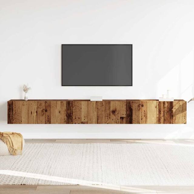 Berkfield Home Classic 3 Piece TV Cabinet Set Wall-mounted Old Wood Engineered Wood - image 1