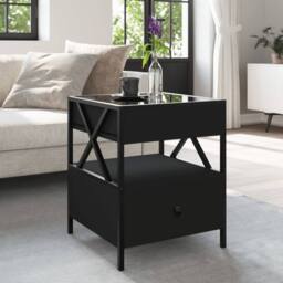 Berkfield Home Decorative Coffee Table with Infinity LED Black 40x40x51 cm - Size: 40 x 40 x 51 cm - thumbnail 4