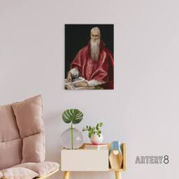 "Artery8 Portrait of Saint Jerome as a Scholar El Greco Canvas Wall Art - Size: W18"" x H24""" - thumbnail 3