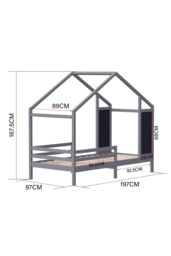 Living and Home 197x97x168cm Grey Blackboard Pine Bed - Size: 197 x 97 x 168 cm - thumbnail 6