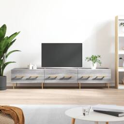 Berkfield Home TV Cabinet Grey Sonoma 150x36x30 cm Engineered Wood - Size: 150 x 36 x 30 cm - thumbnail 2