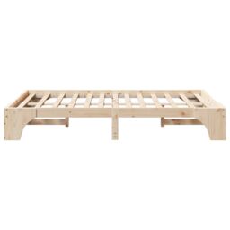 Berkfield Home Bed Frame Natural wood Solid Pine wood 120 x 190 cm in Brown - thumbnail 7
