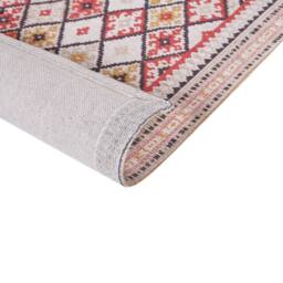 Wyld and Coco Flat-Weave Cotton Area Rug 80 x 150 cm - Multicolour Geometric in Beige - Size: 80 cm x 150 cm - thumbnail 4