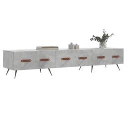Berkfield Home TV Cabinet Concrete Grey 150x36x30 cm Engineered Wood - Size: 150 x 36 x 30 cm - thumbnail 3