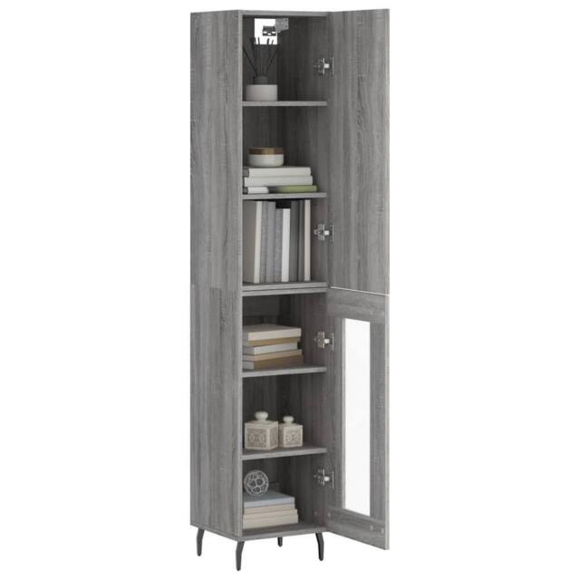 Berkfield Home Highboard Grey Sonoma 34.5x34x180 cm Engineered Wood - image 1
