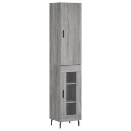 Berkfield Home Highboard Grey Sonoma 34.5x34x180 cm Engineered Wood - thumbnail 3