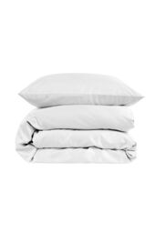 CHRISTY 400TC Luxury Cotton Sateen Plain Dye Duvet Cover Sets in White - Size: Double - thumbnail 2