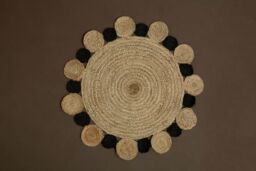 Orsina Bosie Demir Small Round Jute Rug in Black - Size: 100 cm diameter - thumbnail 3