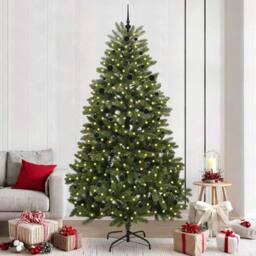 Berkfield Home Artificial Christmas Tree with Stand Green 240 cm PVC & Metal