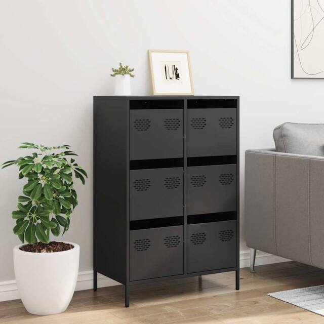 Berkfield Home Highboard Black 68x39x101.5 cm Steel - image 1