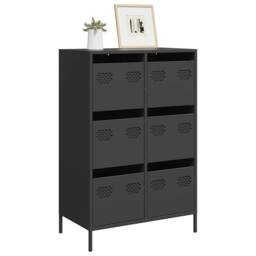 Berkfield Home Highboard Black 68x39x101.5 cm Steel - thumbnail 2