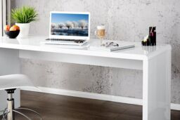 FurnitureboxUK Enzo White High Gloss Rectangular Office Desk - thumbnail 3
