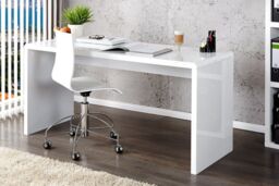 FurnitureboxUK Enzo White High Gloss Rectangular Office Desk - thumbnail 5