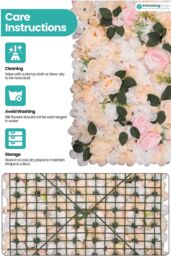Neel Blue Hydrangea Artificial Flower Wall Panel for Wedding Decoration in Peach - thumbnail 5