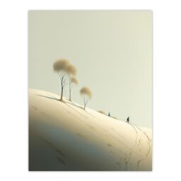 "Artery8 Wall Art Print Snow Day By Amy Denver Minimalist Soft Pastel Yellow Minimalism Simple Modern Artwork Poster in Grey - Size: W24"" x H32""" - thumbnail 1