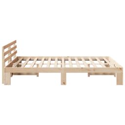 Berkfield Home Natural Pine Wood Bed Frame Natural Solid Pine wood 160 x 200 cm in Brown - thumbnail 7