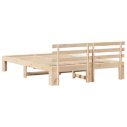 Berkfield Home Natural Pine Wood Bed Frame Natural Solid Pine wood 160 x 200 cm in Brown - thumbnail 8