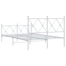 Berkfield Home Metal Bed Frame without Mattress with Footboard White 120x190cm - Size: 120x190 cm - thumbnail 6