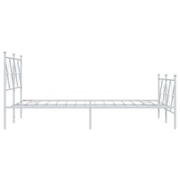 Berkfield Home Metal Bed Frame without Mattress with Footboard White 120x190cm - Size: 120x190 cm - thumbnail 5