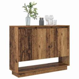 Berkfield Home Sideboard with Shelf with Door Old wood 97 x 29 x 75 cm Engineere in Brown - thumbnail 3