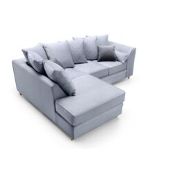 Abakus Direct Chicago Spill-Proof Velvet Left Hand Facing Corner Sofa in Light Blue - thumbnail 6