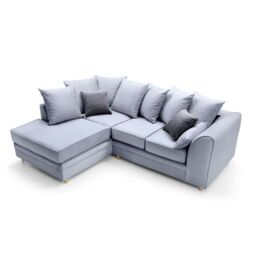 Abakus Direct Chicago Spill-Proof Velvet Left Hand Facing Corner Sofa in Light Blue - thumbnail 4