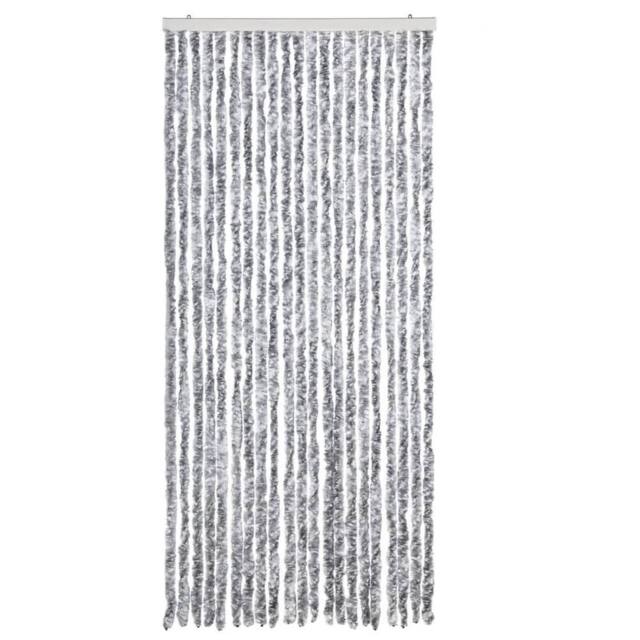 Berkfield Home Insect Curtain White & Grey 90x200 cm Chenille - image 1