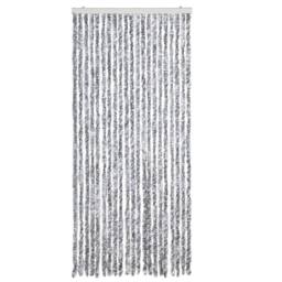 Berkfield Home Insect Curtain White & Grey 90x200 cm Chenille - thumbnail 1